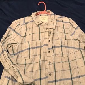 Gray and blue plaid shirt